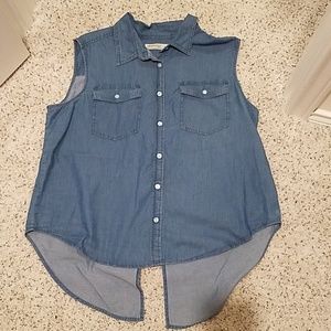 Sleeveless Denim Blouse